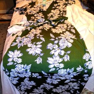 Fortune & Ivy Long Wrap Dress Floral Pattern